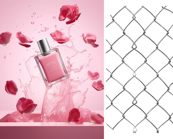 Luxury fragrance with rose petals